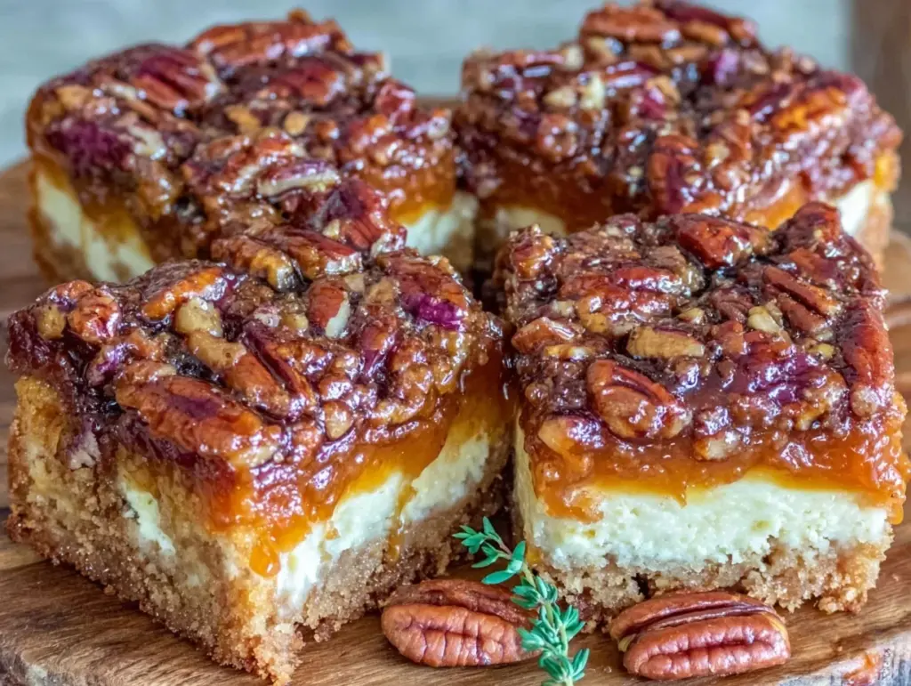 pecan pie cheesecake bars - featured image