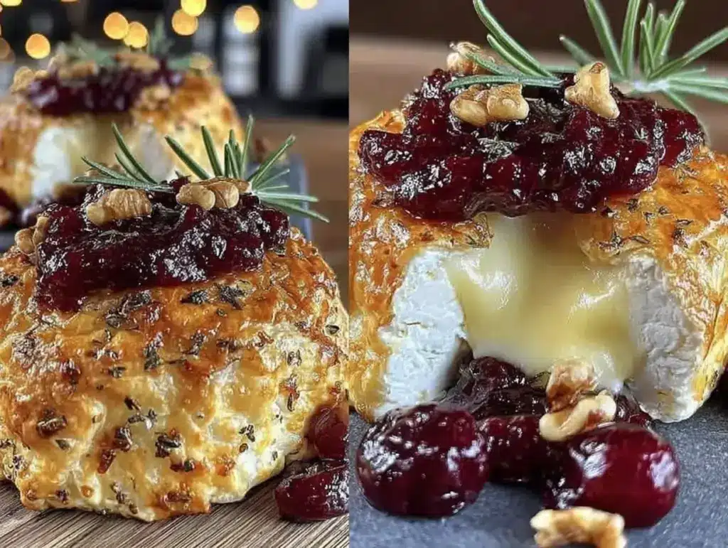 puff pastry wrapped brie - featured image