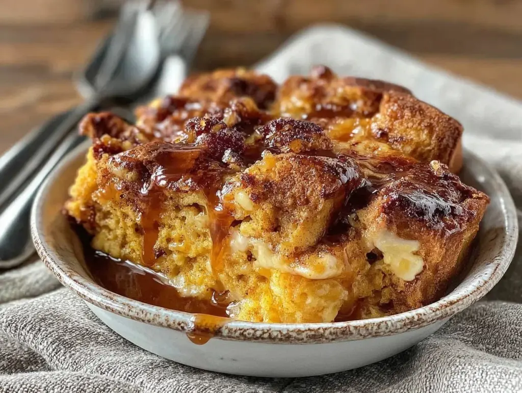 pumpkin bread pudding - featured image