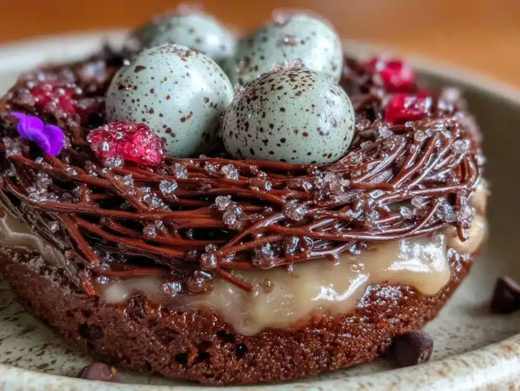 robin egg truffle nest cake - featured image