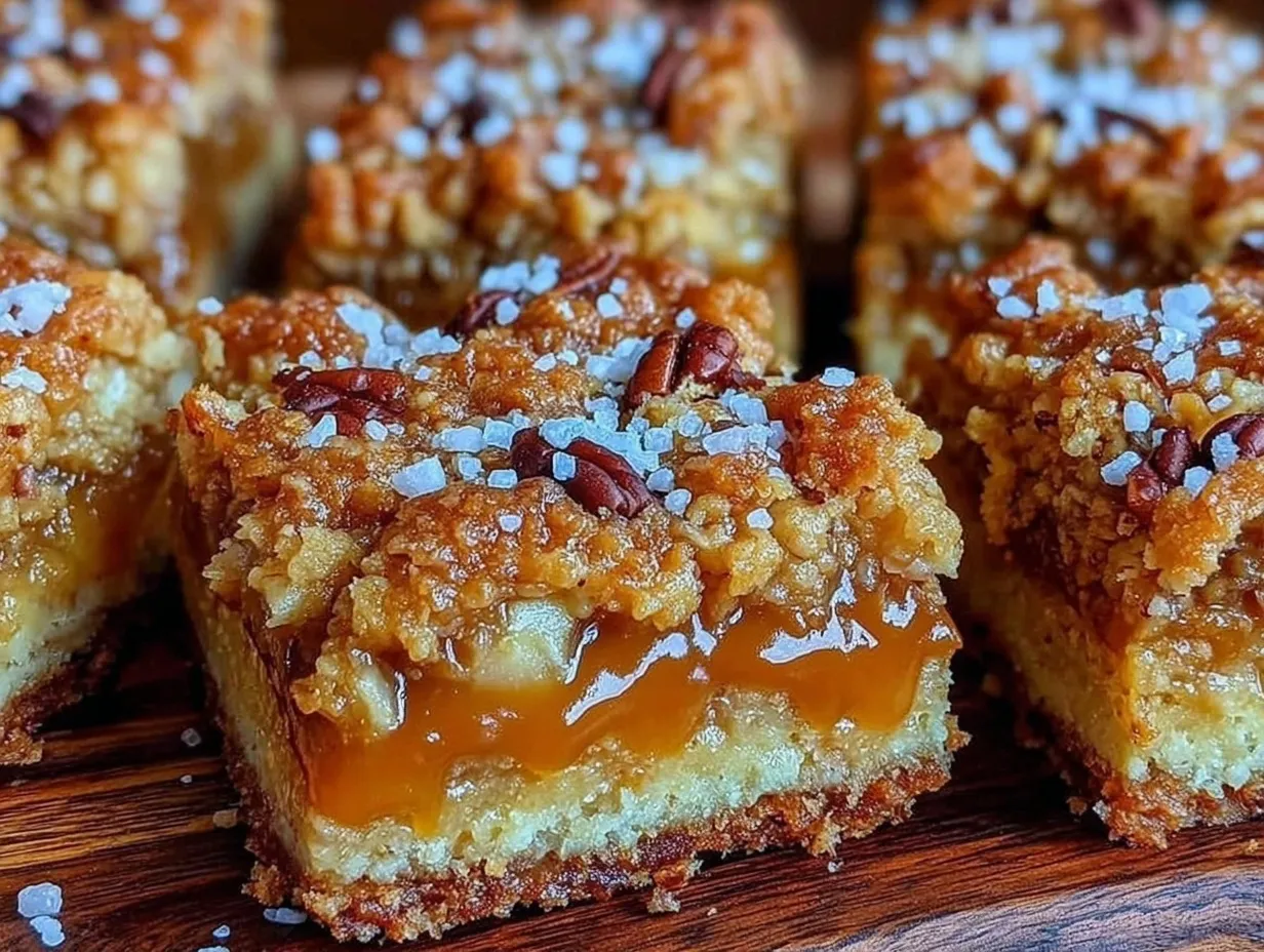 salted caramel apple crumble bars preparation steps