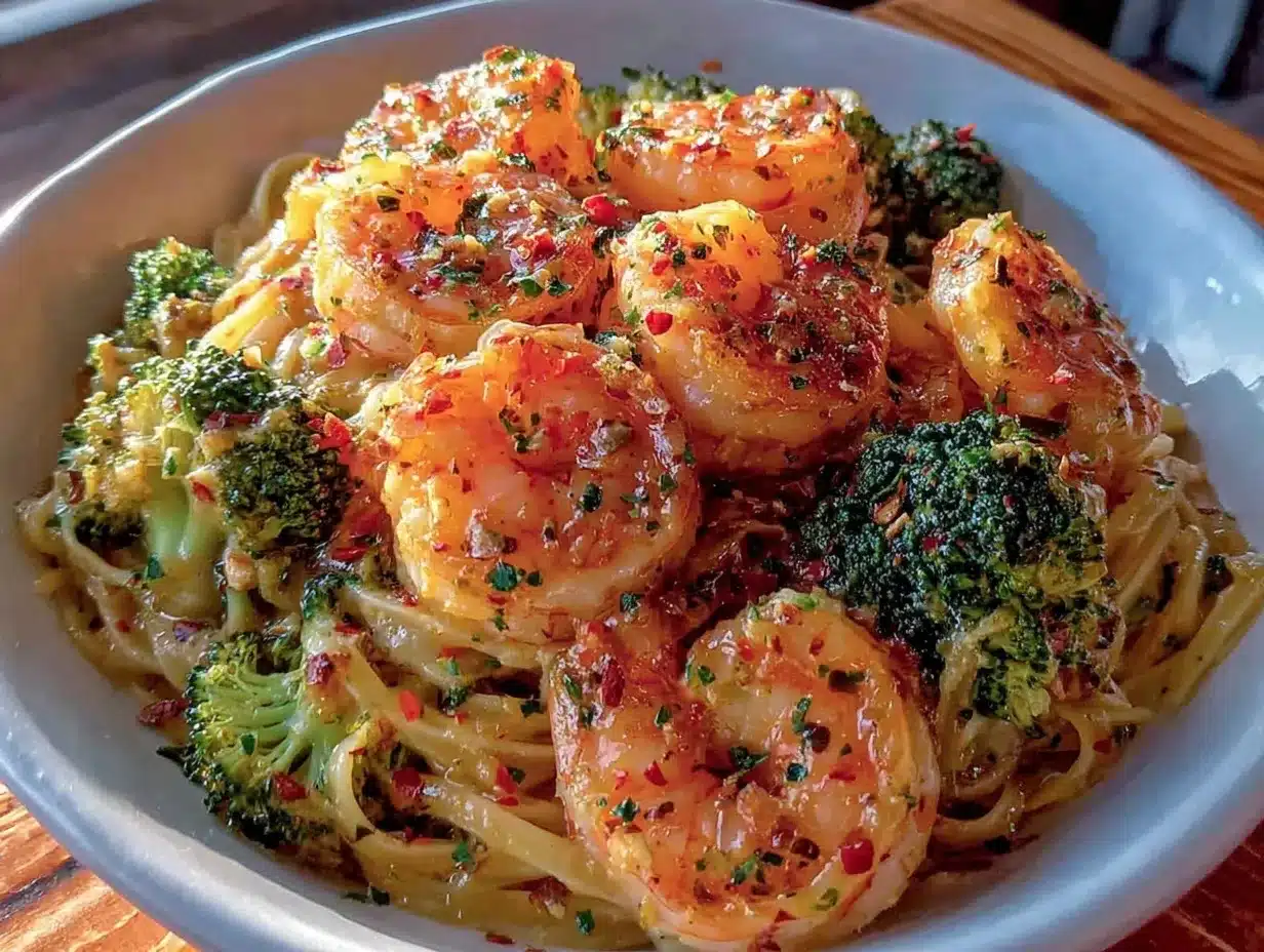 shrimp and broccoli garlic noodles preparation steps