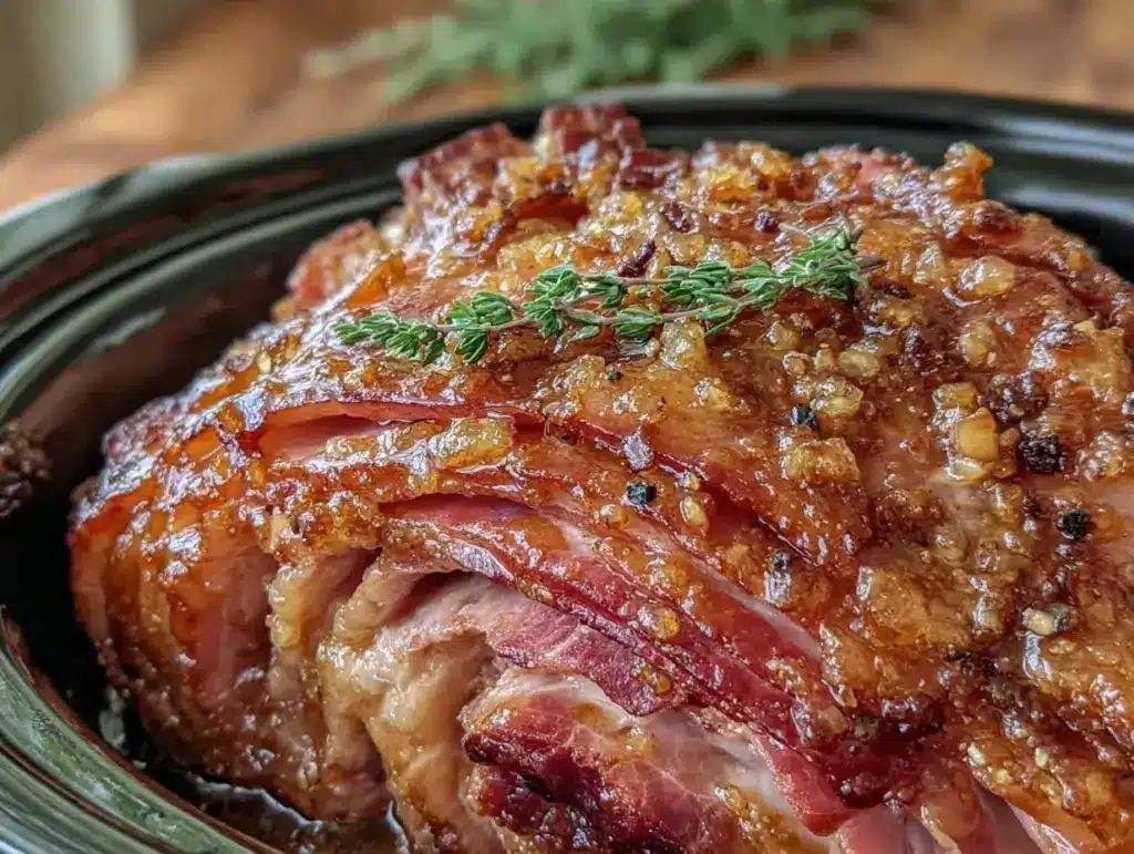 slow cooker brown sugar spiral ham - featured image