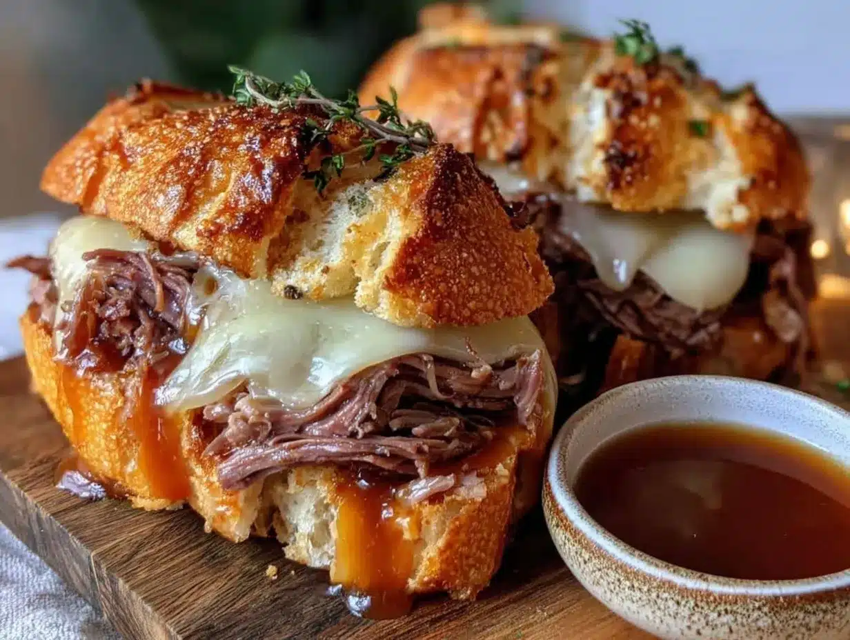 slow cooker french dip sandwiches preparation steps