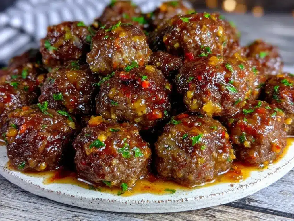 slow cooker honey garlic meatballs - featured image