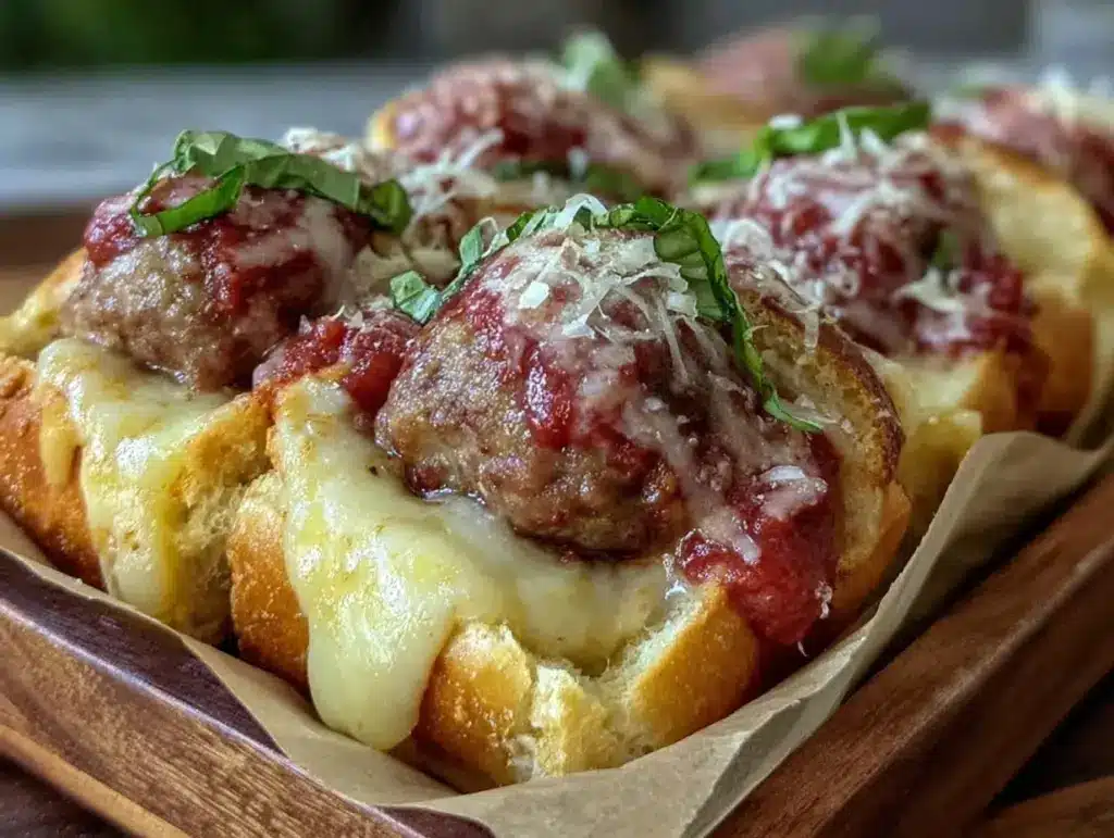 slow cooker meatball sub sliders - featured image
