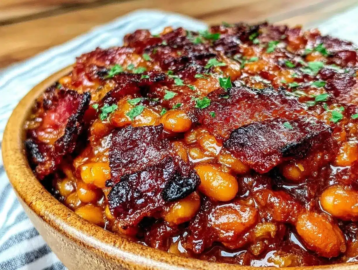 smoky BBQ baked beans preparation steps