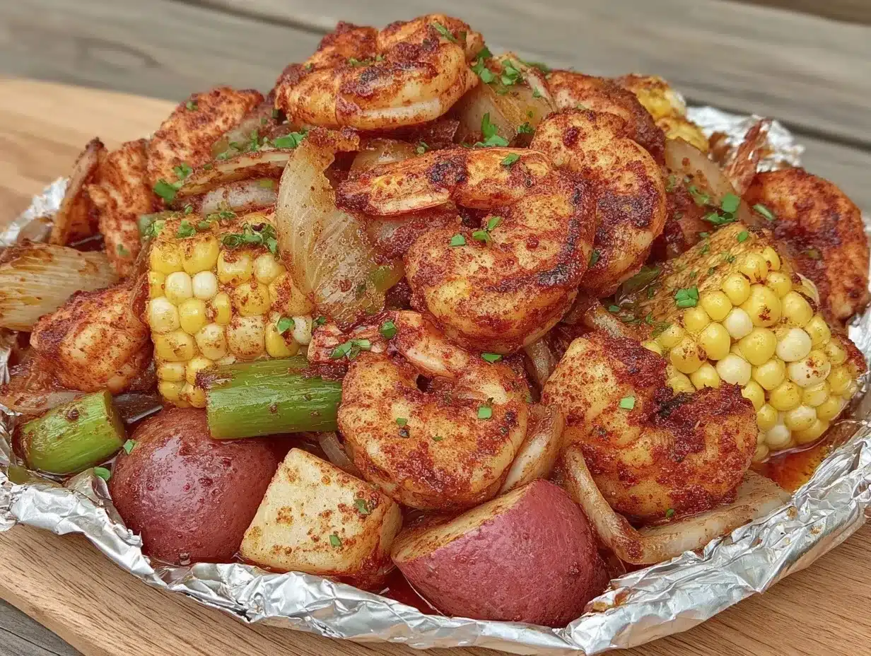 spicy grilled shrimp boil foil packets preparation steps