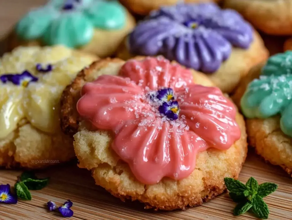 spring flower sugar cookies - featured image