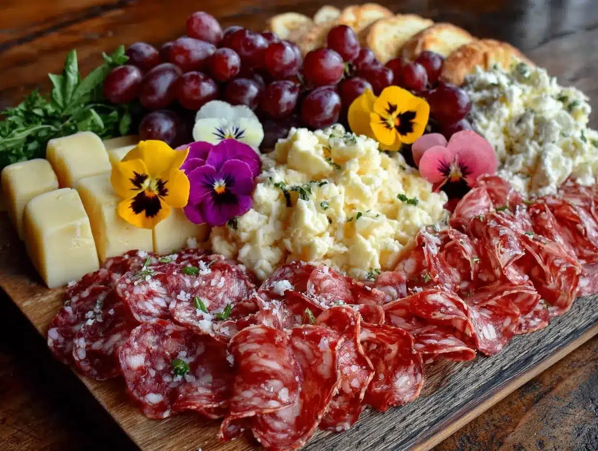 spring garden charcuterie board preparation steps