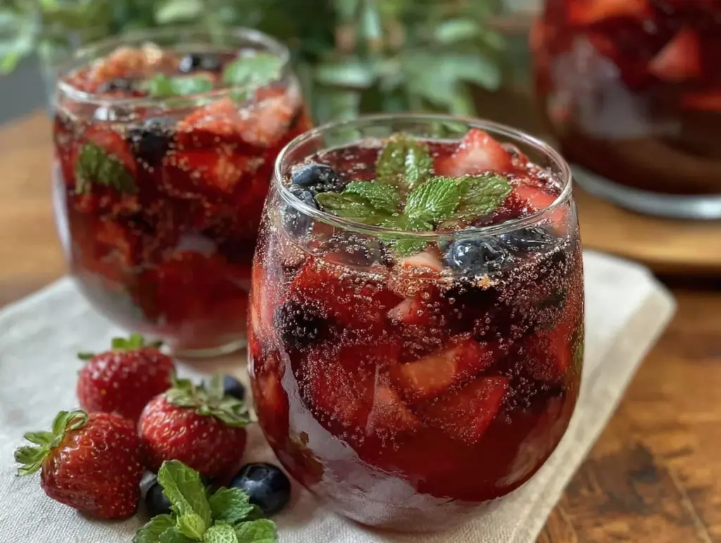 strawberry blueberry sangria - featured image