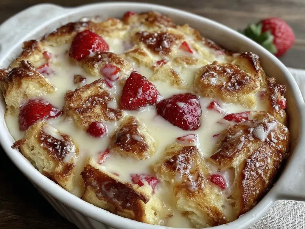 strawberry cream cheese french toast bake - featured image