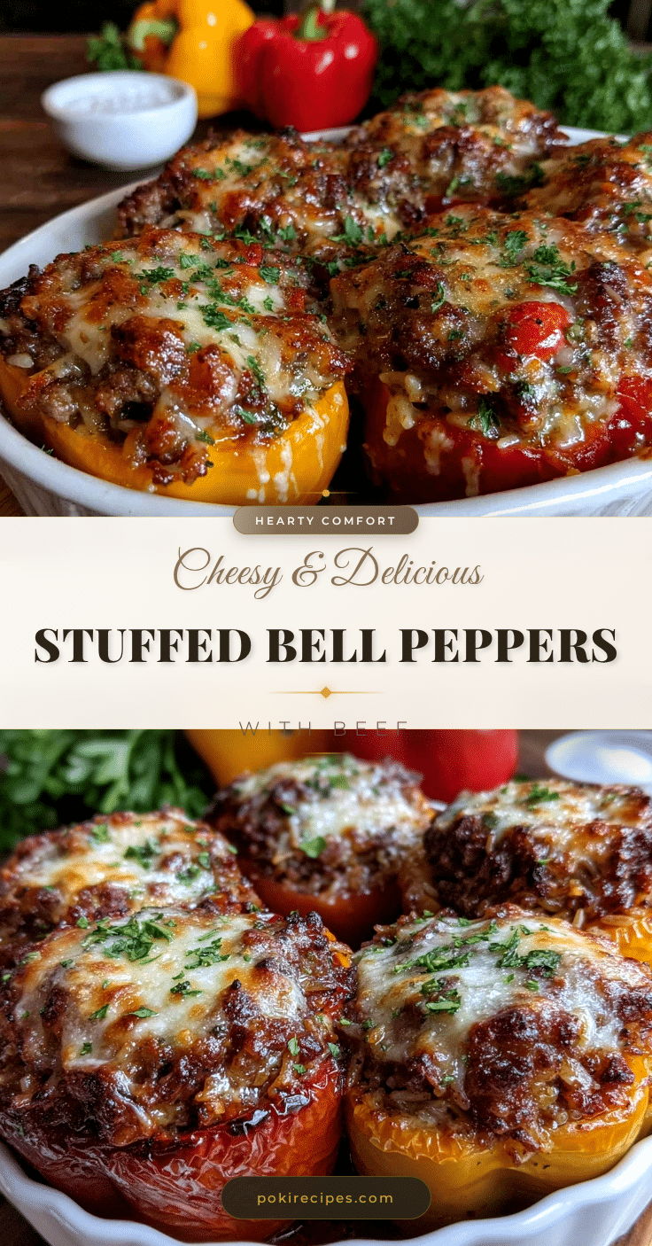 stuffed bell peppers with ground beef and rice recipe