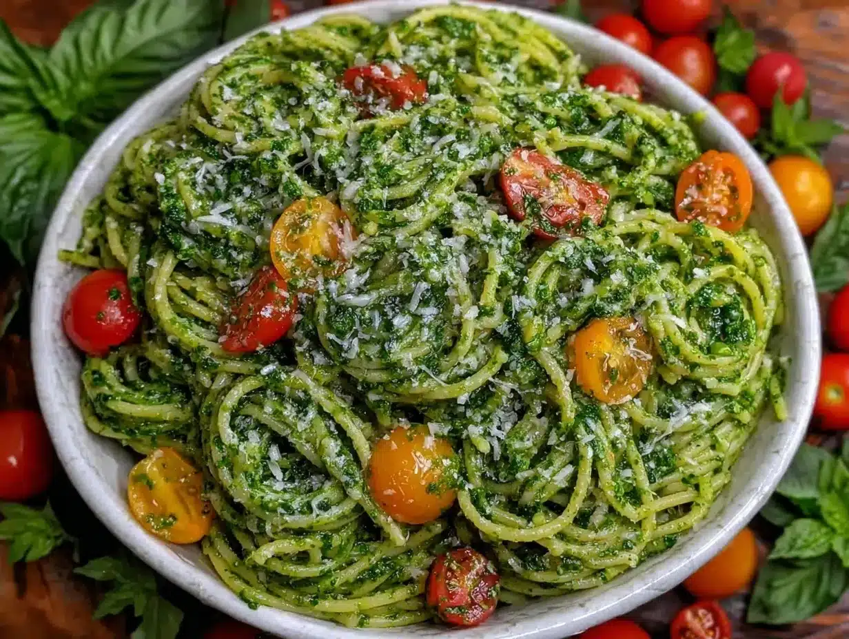5 ingredient pesto pasta preparation steps