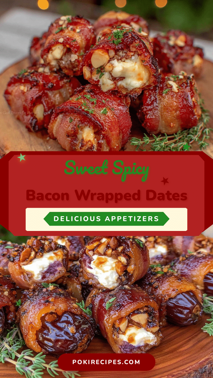 bacon wrapped dates stuffed with creamy goat cheese recipe