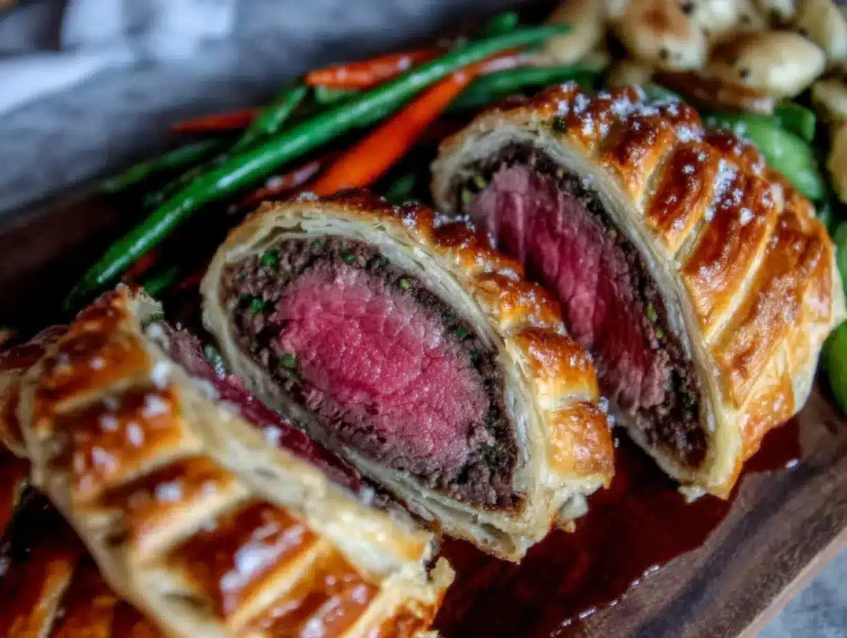 beef Wellington for two preparation steps