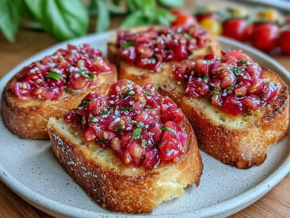 bruschetta with fresh tomatoes preparation steps