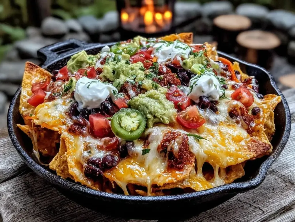 campfire nachos skillet recipe - featured image
