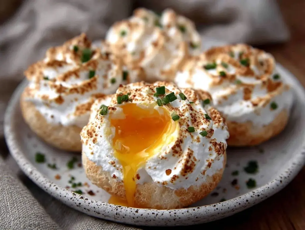 cloud eggs fluffy baked recipe - featured image