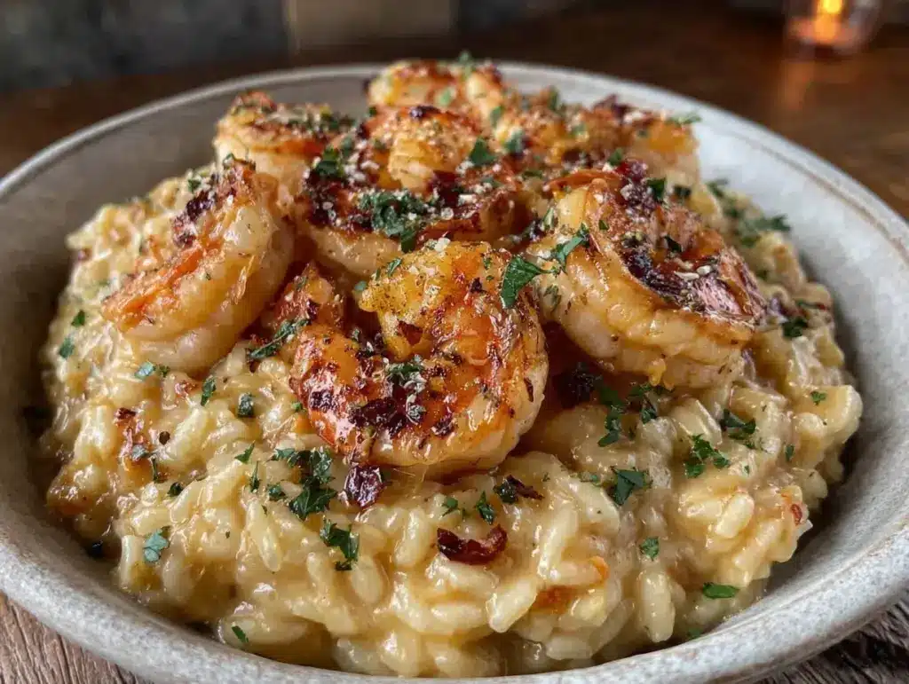 creamy shrimp risotto - featured image