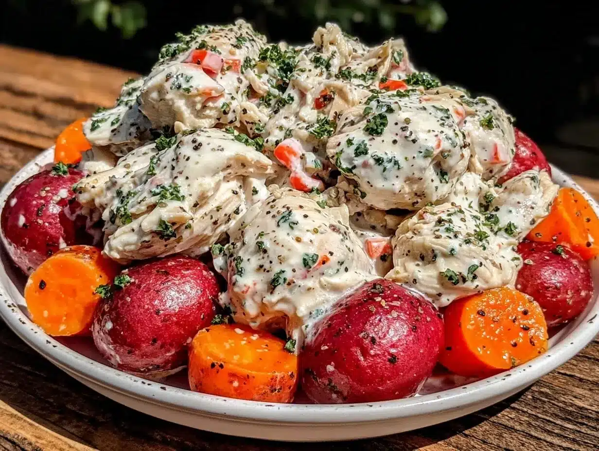 dump ranch chicken crockpot recipe preparation steps