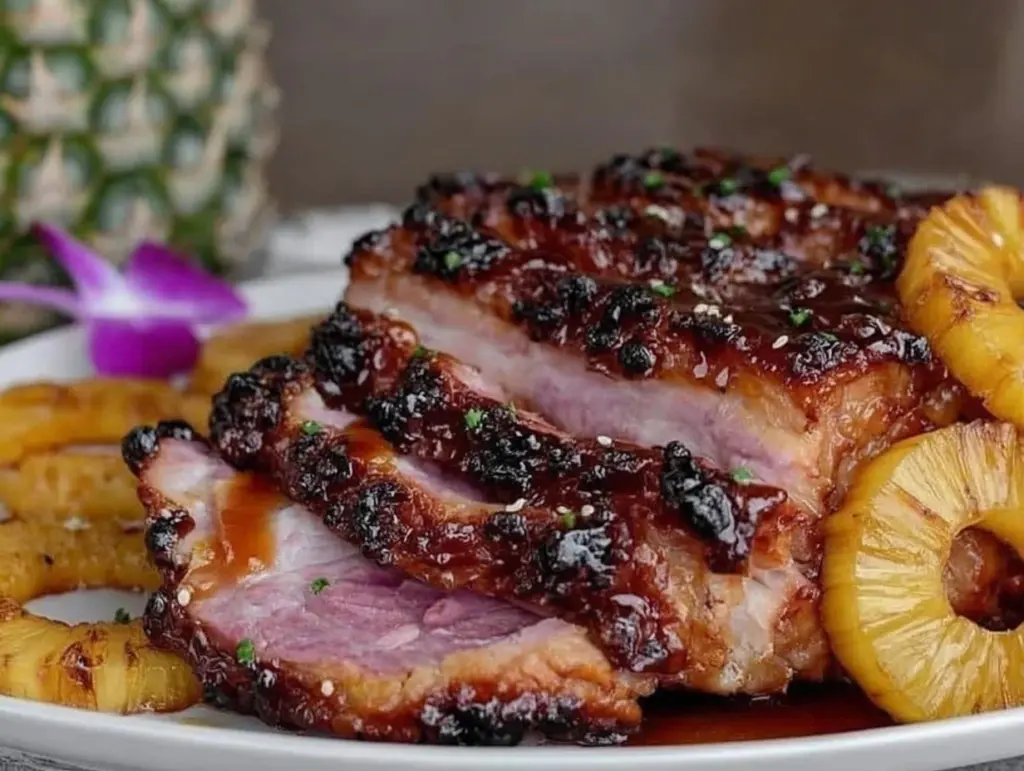glazed ham with pineapple - featured image