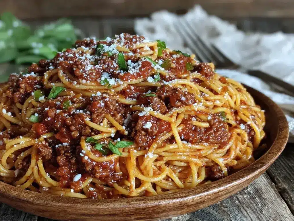 one-pot spaghetti bolognese - featured image