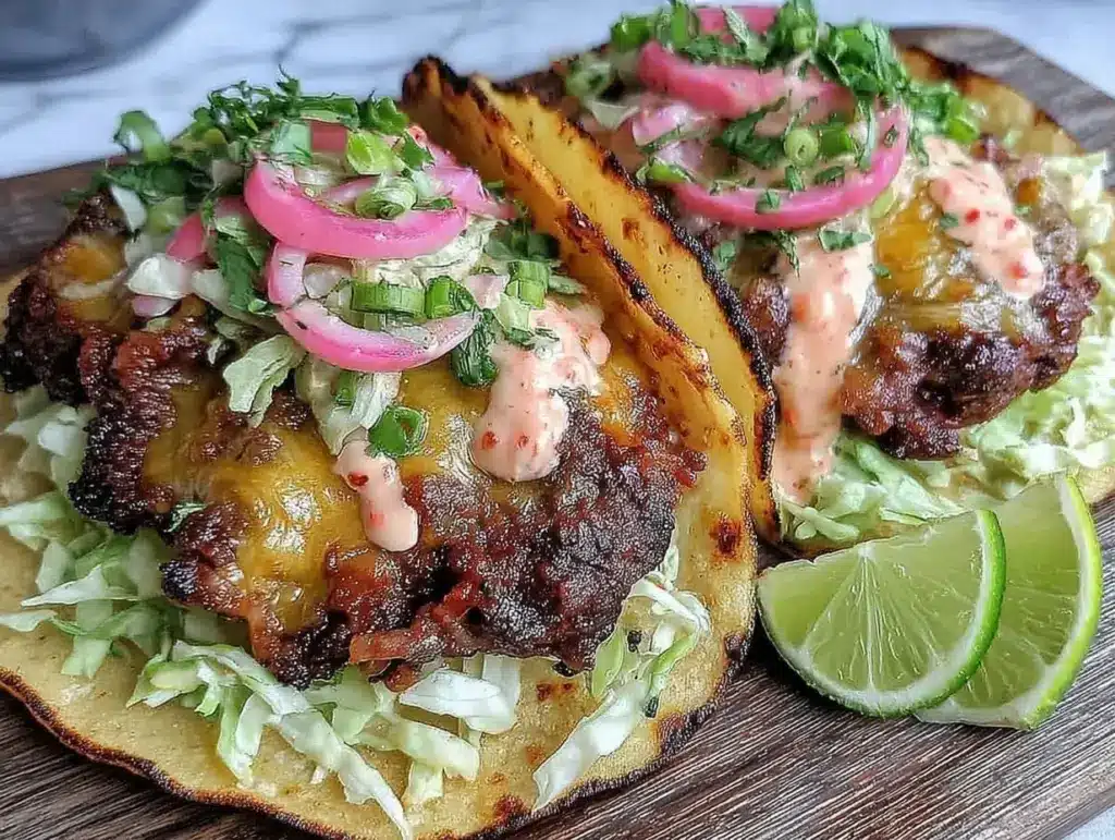 smash burger tacos - featured image