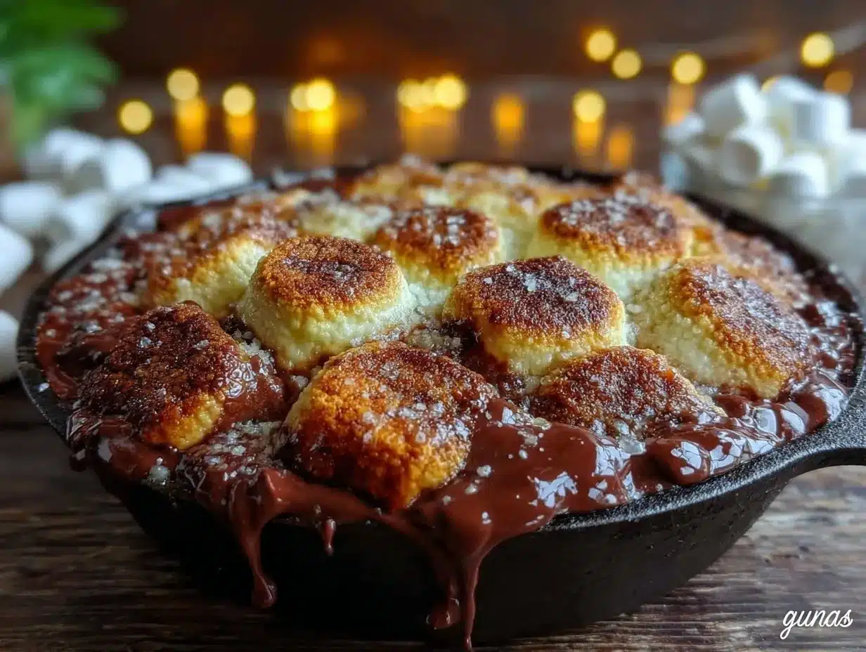smores dip in cast iron preparation steps