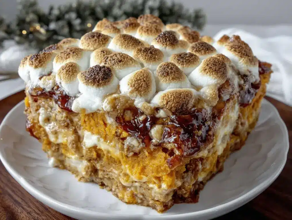 sweet potato casserole with marshmallows - featured image