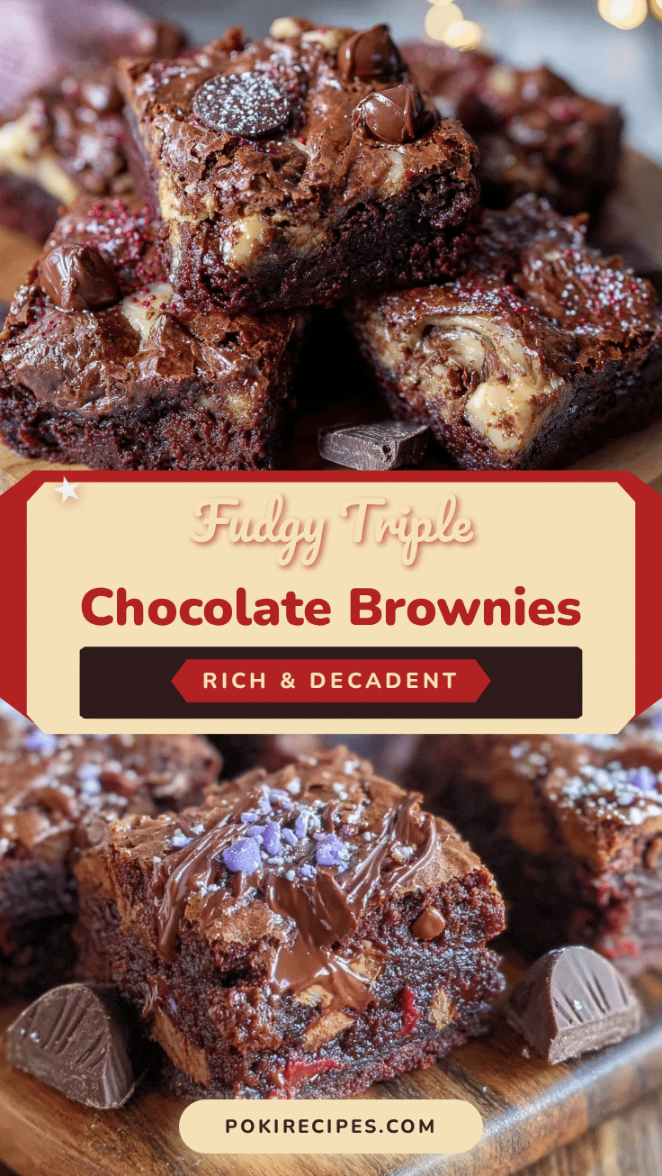 triple chocolate brownies recipe