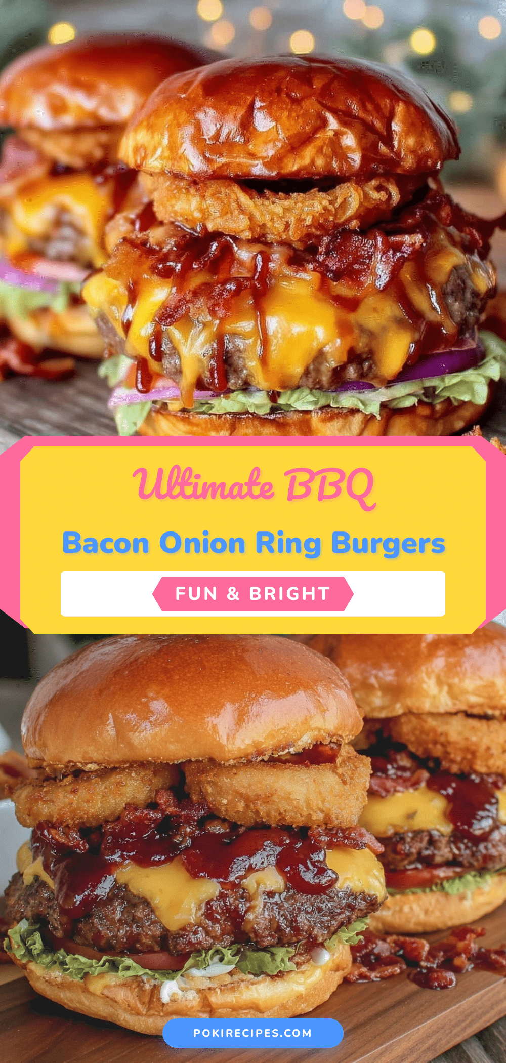 BBQ Bacon Onion Ring Burgers recipe