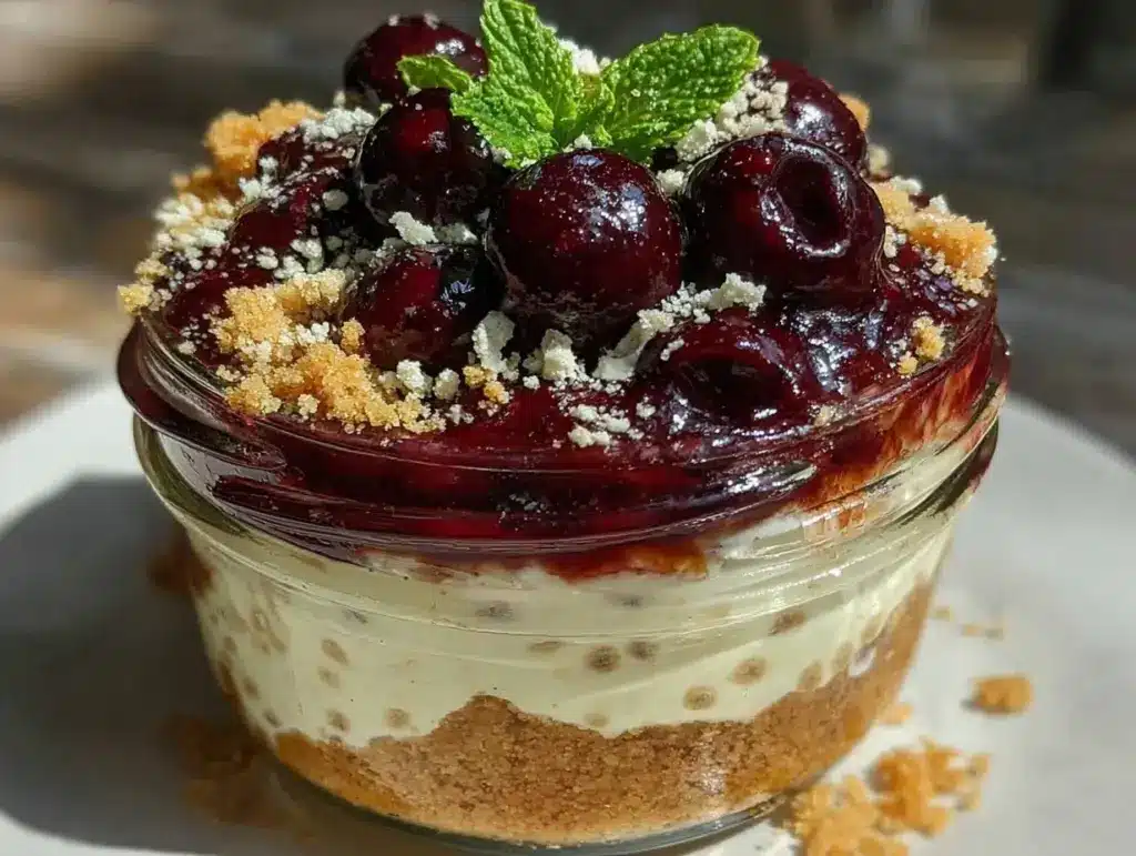 blueberry cheesecake overnight oats - featured image