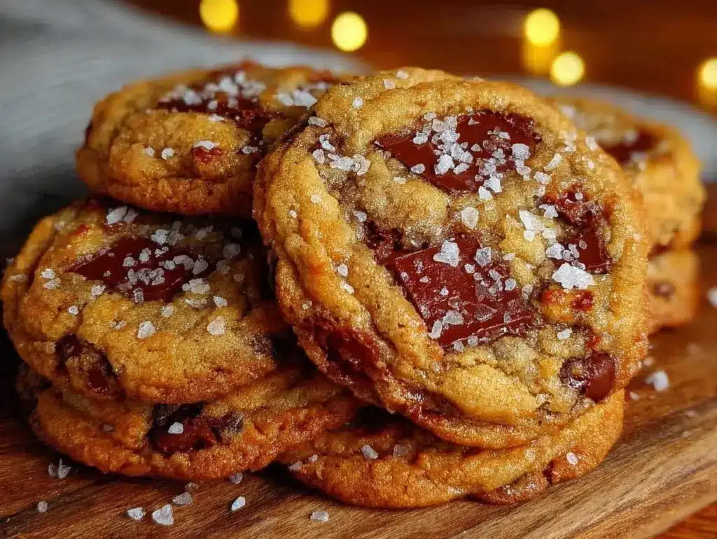 browned butter toffee chocolate chip cookies - featured image