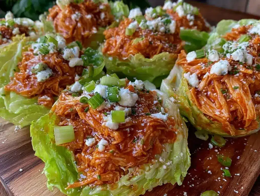 buffalo chicken salad lettuce wraps - featured image
