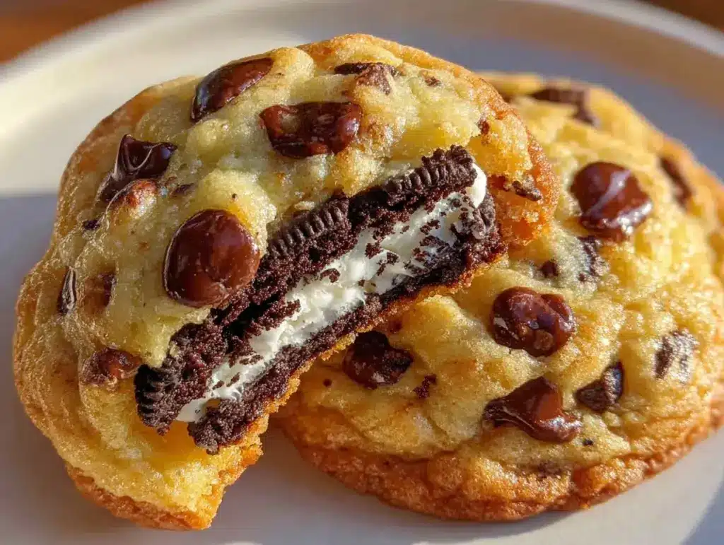 chocolate chip cookie stuffed oreo treats - featured image