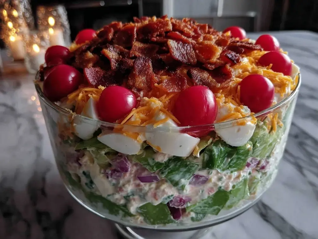 classic creamy old-fashioned seven layer salad - featured image