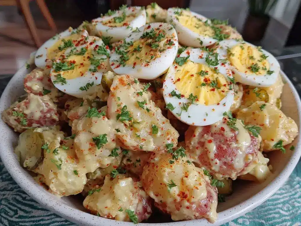 creamy southern mustard potato salad - featured image