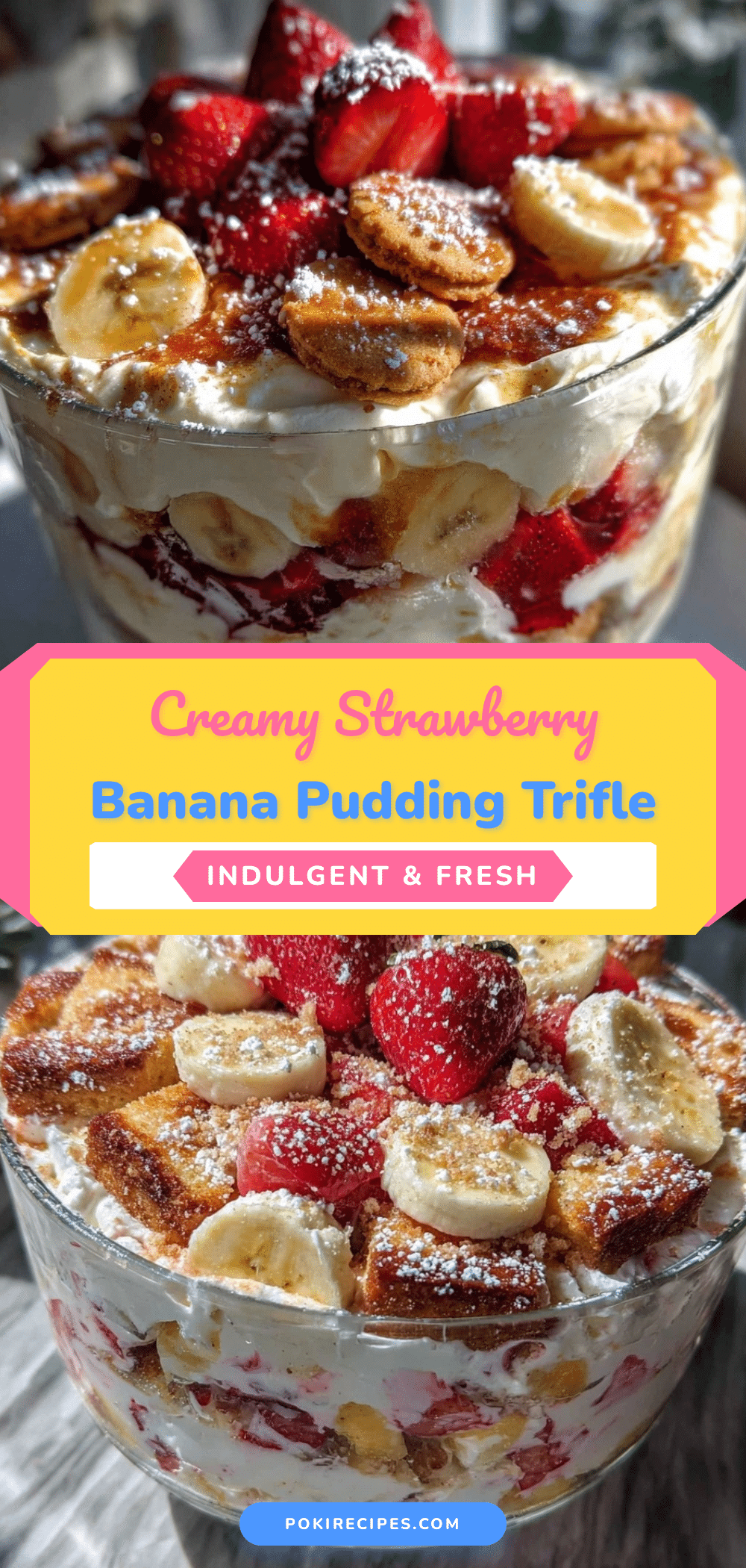 creamy strawberry banana pudding trifle recipe