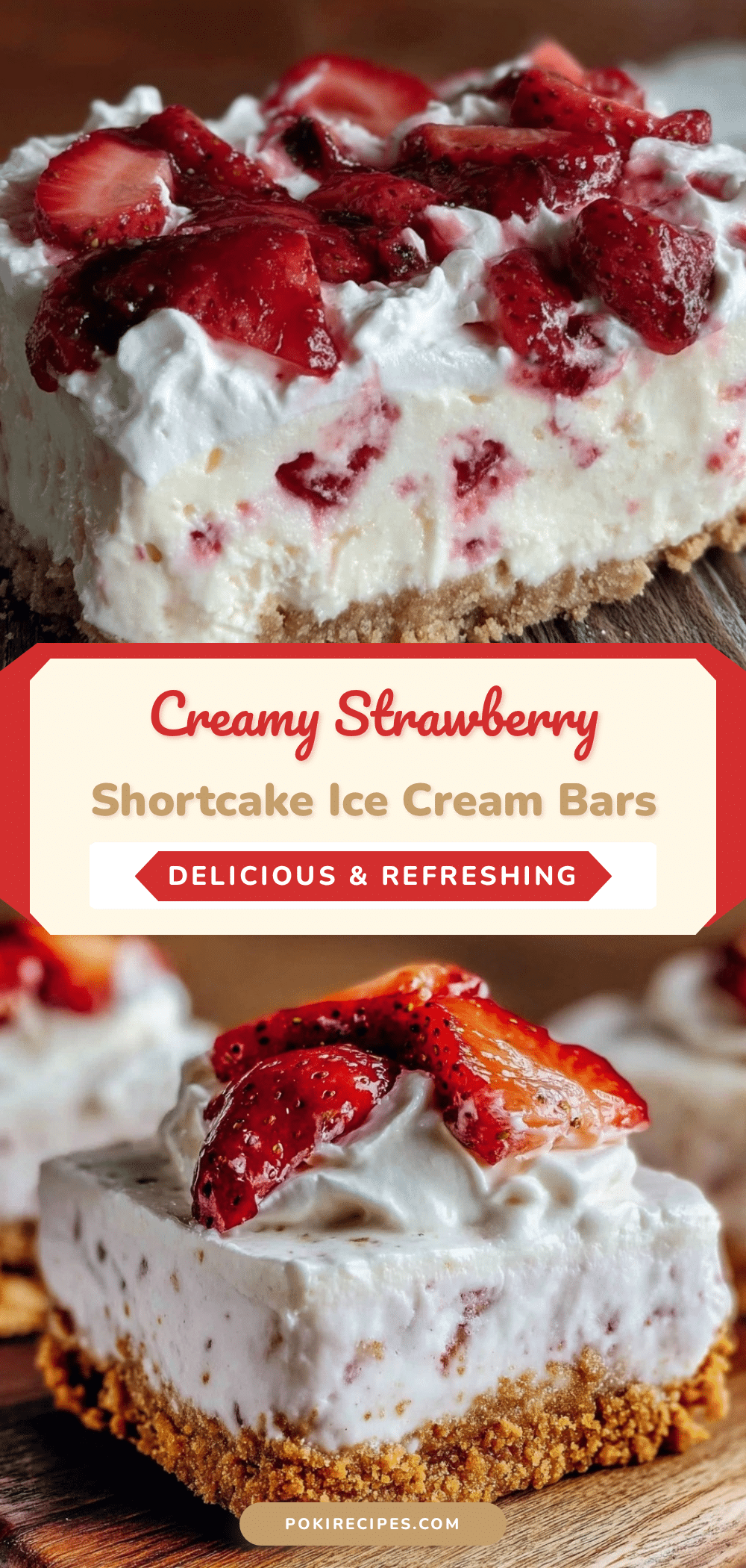creamy strawberry shortcake ice cream bars recipe