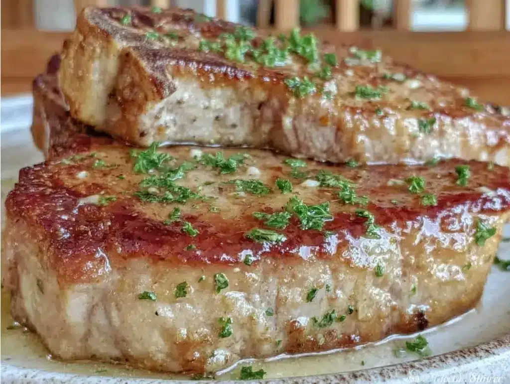 crispy air fryer bone-in pork chops - featured image