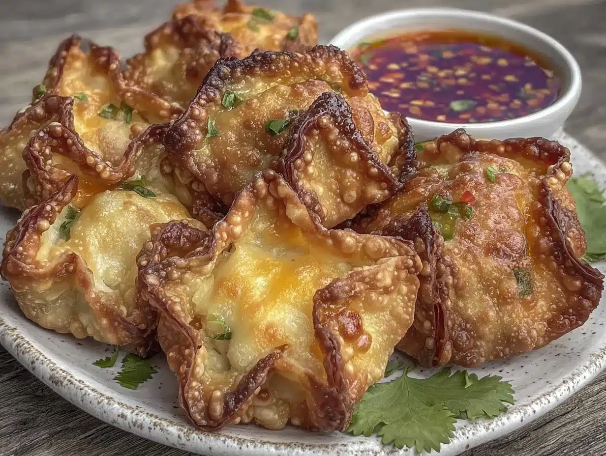 crispy baked cream cheese wontons preparation steps