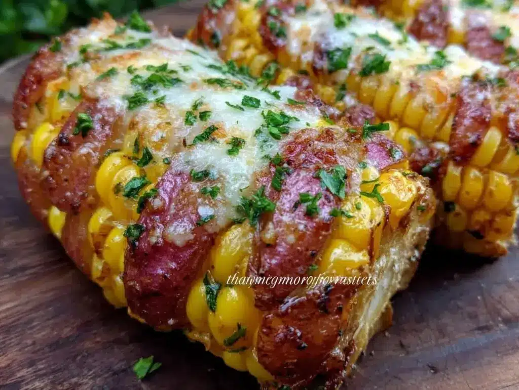crispy grilled foil packet garlic parmesan corn and potatoes - featured image