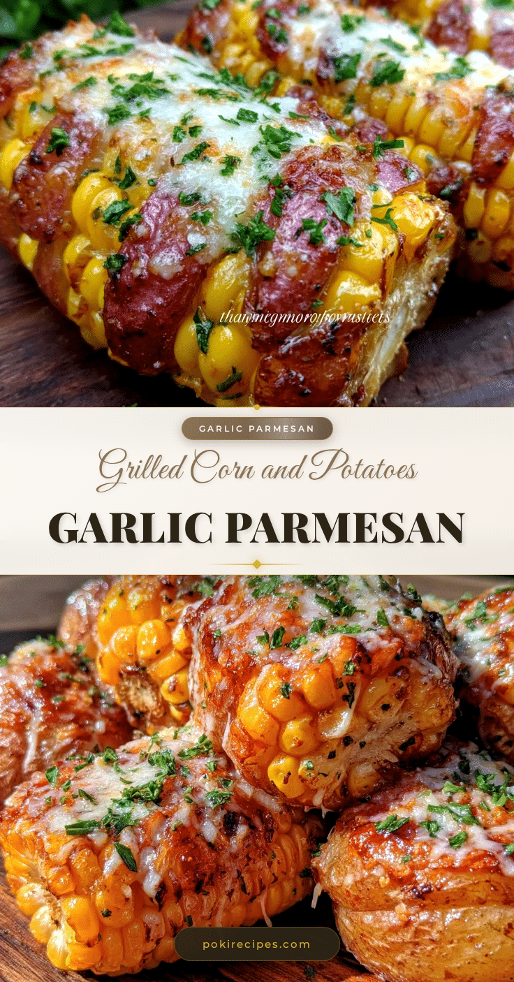 crispy grilled foil packet garlic parmesan corn and potatoes recipe