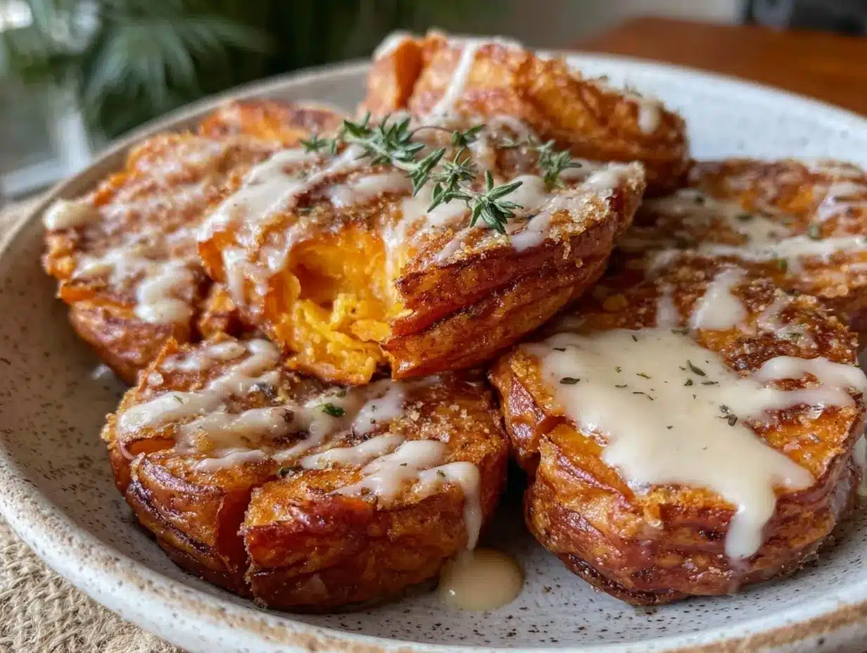 crispy smashed sweet potatoes preparation steps