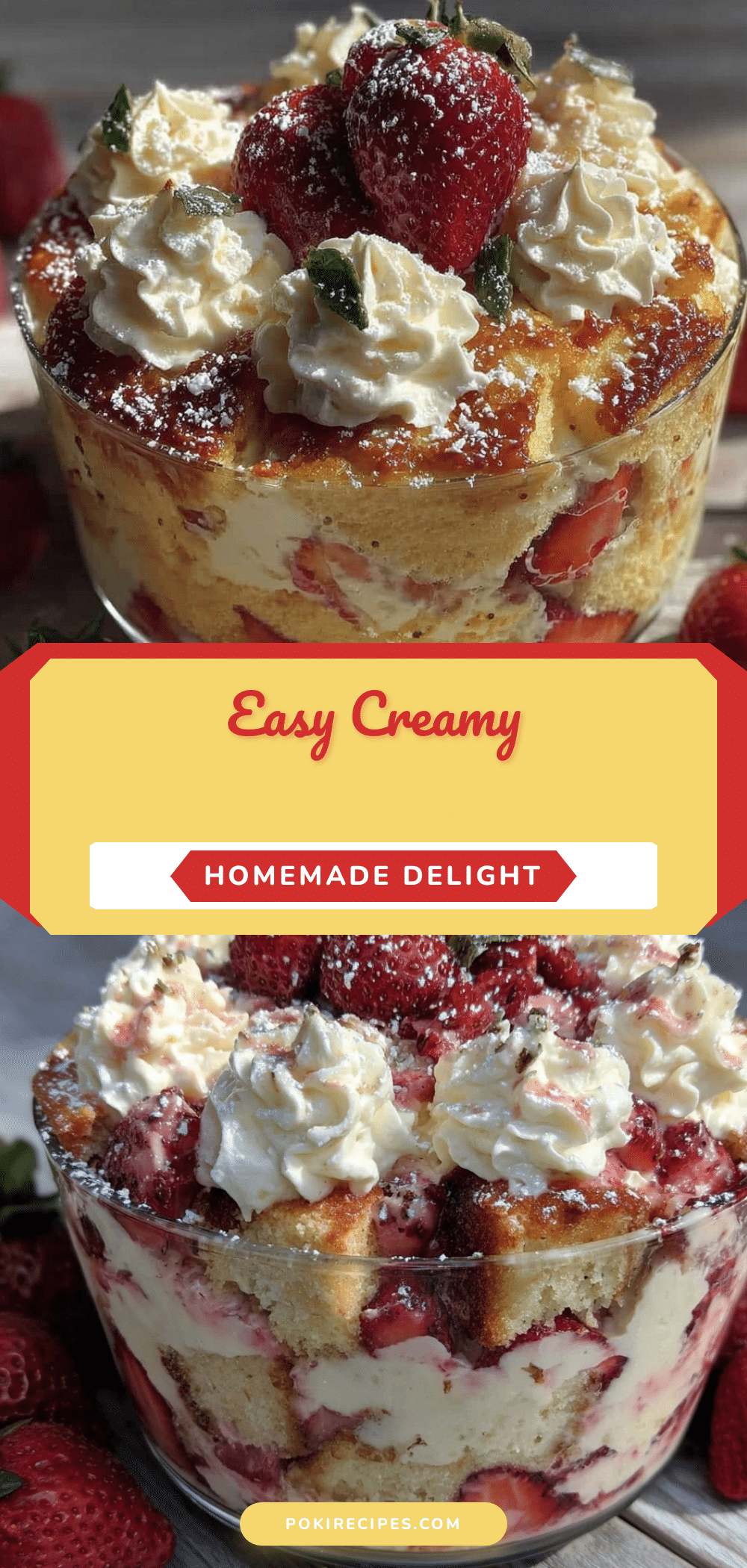easy creamy strawberry shortcake trifle recipe