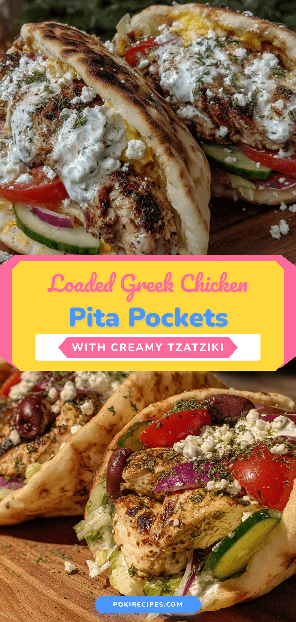 Greek chicken pita pockets recipe