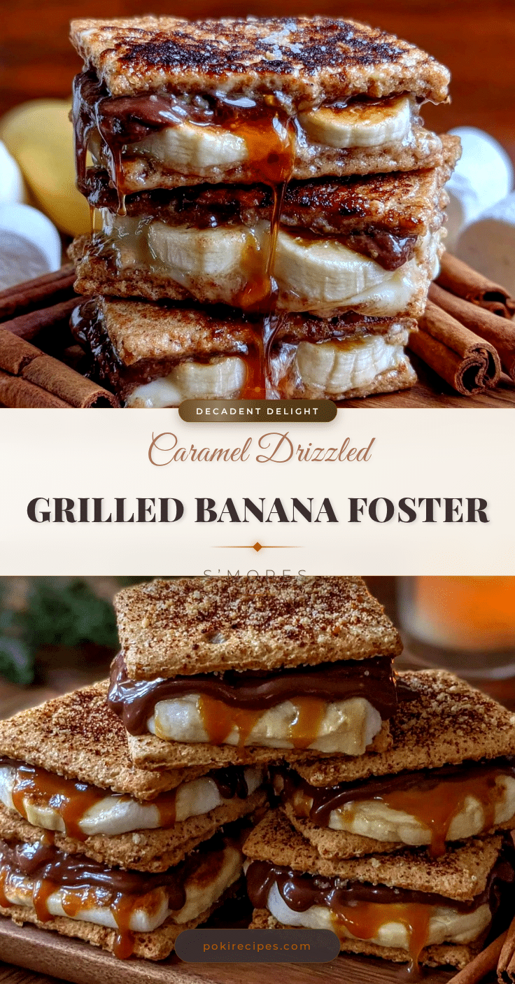 grilled banana foster smores recipe