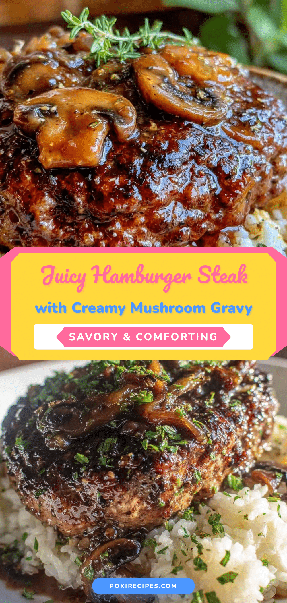 hamburger steak with creamy mushroom onion gravy recipe
