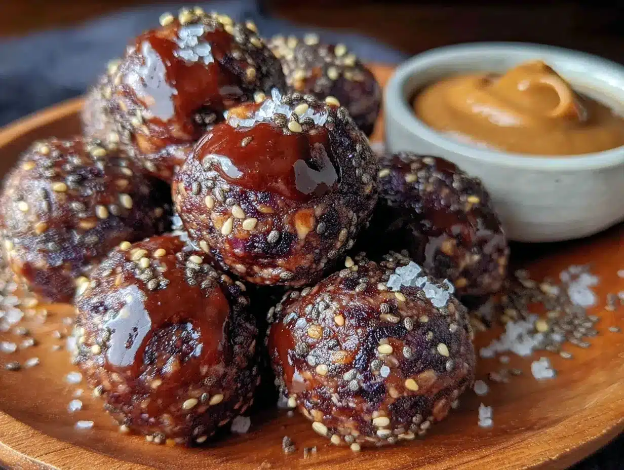 healthy chocolate almond butter energy balls preparation steps